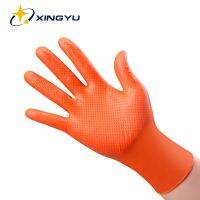 Mechanics Nitrile S Black 50PCS Powder Free Safety Work S สีส้มสี Synthetic Nitrile S Diamond Pattern