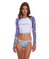 69SLAM WOMEN SWIMWEAR VICHI FLOWER YOKO UV PROTECTED LONG SLEEVES CROP RASH VEST / เสื้อว่ายน้ำแขนยาวป้องกันรังสียูวี เสื้อครอปว่ายน้ำ หญิง