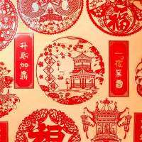 春节静电贴福字门贴窗花剪纸玻璃窗贴 สติ๊กเกอร์มงคลลวดลายสวยงาม มี 3 แบบ