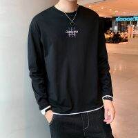 ✨MOLLGE✨Korean Summer Fashion Cheap Mens T-shirt Round Neck Long Sleeve Black