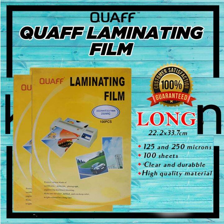⚘QUAFF LAMINATING FILM LONG LEGAL 125mic and 250mic 100sheets Lazada PH