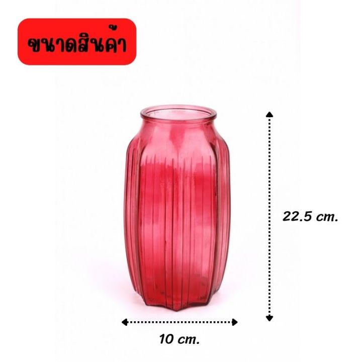 แจกันแก้ว-ขนาด-10x22-5-ซม-แจกันดอกไม้-แจกันใส-แจกันแก้วโปร่งใส-แจกันแก้วทรงเหยือก-แจกันแต่งห้อง-แจกันมินิมอล-แจกันตกแต่งบ้าน-แจกันทรงสูง