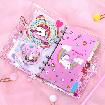 Unicorn Notebook Journal Diary Book Travel Notes Book Cute Kawaii Daily Notepad School Supplies with Pen, Unicorn Stickers Gift for Girls Kids Teen A6