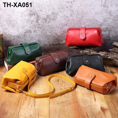 bag Europe and the States to restore ancient ways hand doctors tanned mouth gold package soft leather sheepskin grain mini female his