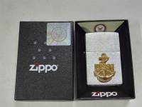 ZIPPO 280ANC UNITED STATES NAVY  EMBLEM ANCHOR   BRUSHED CHROME  EMBLEM ATTACHED   ของใหม่ไม่ผ่านการใช้งาน  มาพร้อมกล่องตรงรุ่น  รับประกันของแท้นำเข้าจากอเมริกา