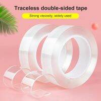 1 Roll Double Sided Tape Waterproof Strong Stickiness PET Heat Resistant Transparent Nano Adhesive Tape for Stationery