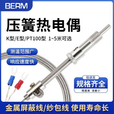 High efficiency Original Original K/E/PT100 spring type thermocouple temperature sensor shielding temperature measuring line temperature controller probe