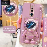 AnDyH Casing For OPPO F11 Pro Phone Case Cute 3D Starry Sky Astronaut Desk Holder with lanyard