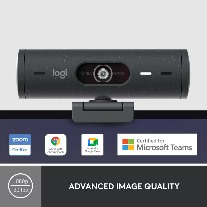 logitech-brio-500-full-hd-1080p-webcam-กล้องเว็ปแคม-พร้อมการแก้ไขสภาพแสง-การวางกรอบอัตโนมัติ-และ-show-mode