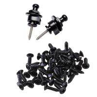 2 Set Accessories: 1 Set 2Pcs Guitar Strap Lock Pin Peg &amp; 1 Set 50X Guitar Bass Screws for Scratchplates Pickguard,Black