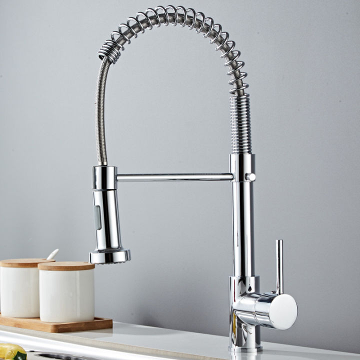 ก๊อกน้ำห้องครัว-deck-mounted-mixer-tap-360-rotation-stream-sprayer-nozzle-kitchen-sink-pull-out-mixer-hot-and-cold-water-taps