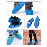 200pcs 100 Pairs Home Booties Shoe Covers PE Disposable Overshoes Blue NEW Rain Boots