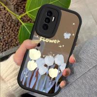 เคสสำหรับเคส Vivo V23E 5G ภาพวาดสีน้ำมัน V23E เคสลายดอกไม้พื้นผิวกระจกบางนุ่มบางเคสโทรศัพท์