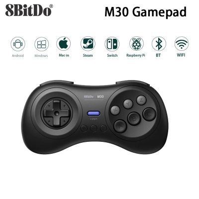 จอยเกมส์บลูทูธควบคุม M30 8Bitdo สำหรับ Windows สวิตช์ไอน้ำ Raspberrypi จอยสติ๊กไร้สาย