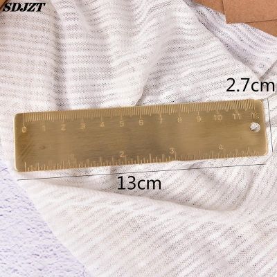 【jw】❏✽ↂ  Straight Ruler for School Office Stationery Metal Painting Tools Chancery Gold Measuring