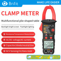 Brifit ST184 แรงดันไฟฟ้าอัจฉริยะ AC/DC Digital Clamp Meter Multimeter Kit เครื่องมือการวัดกระแสไฟฟ้าแรงดันไฟฟ้ากระแสไฟฟ้ากระแสไฟฟ้าความถี่อุณหภูมิความถี่ NCV การวัดการรับรู้อัตโนมัติอย่างเต็มที่