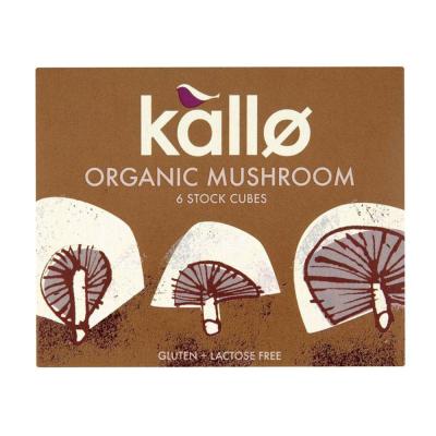 Import Foods🔹 Kallo Organic Mushroom Stock Cubes 66g แคโล่ ซุปก้อน เห็ด ออร์แกนิก (6 ก้อน)