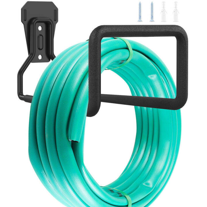 thumbnail image 2 of Generic Metal Garden Hose Holder - Heavy Duty Hose Hanger Wall Mounted Water Hose Holder For Outside Yard, Durable Hose Reel Hose Hooks For Water Hose (2 Pcs, Black) | Best Price 2 of 12