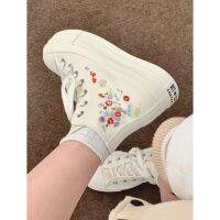 2024 All Star ox low top embroidered small flowers Male Female Sports Leisure all-match unisex canvas board shoes-411