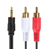 สายแจ็คเสียบหูฟัง rca av สีดำ 3.5 มม. 2 ชิ้น