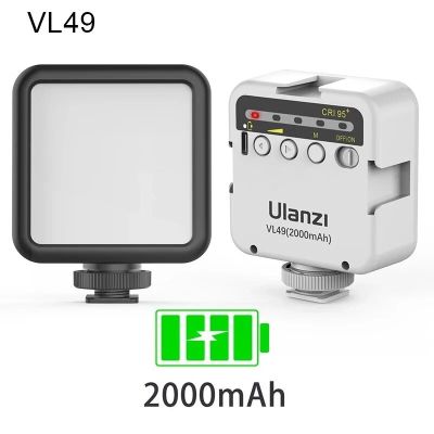 ไฟสำหรับ VL49ในสำนักงานและวิดีโอ LED 6W 2000Mah 5500K ไฟลบเงาแสงไฟถ่ายภาพไฟซูมสำหรับ Gopro 11