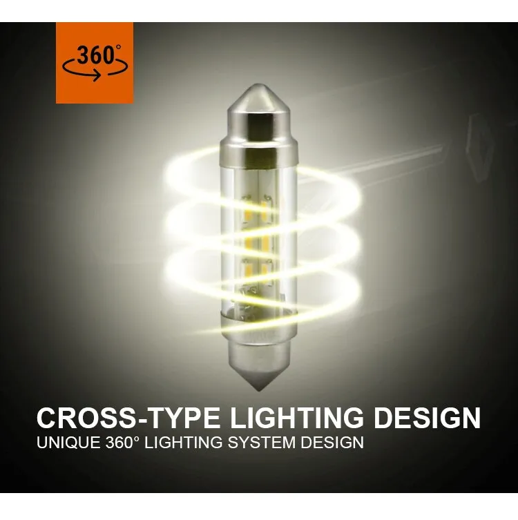 New 360 Degree Festoon Led C5w Lamp 6v 12v 24v Boat Light Bulb 31 36mm 39  42mm C10w