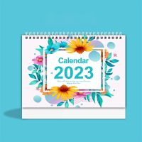 2023 Creative Simple Calendar ปฏิทินตั้งโต๊ะภาษาอังกฤษปฏิทินตั้งโต๊ะวันหยุดปฏิทินตั้งโต๊ะภาษาอังกฤษ