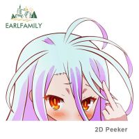 Earlfamily สติกเกอร์ติดรถสำหรับ Shiro No Game No Life Peeker อะนิเมะหัวใหญ่ไวนิลกระจกหลังอุปกรณ์เสริมรถยนต์สติกเกอร์ลำตัว