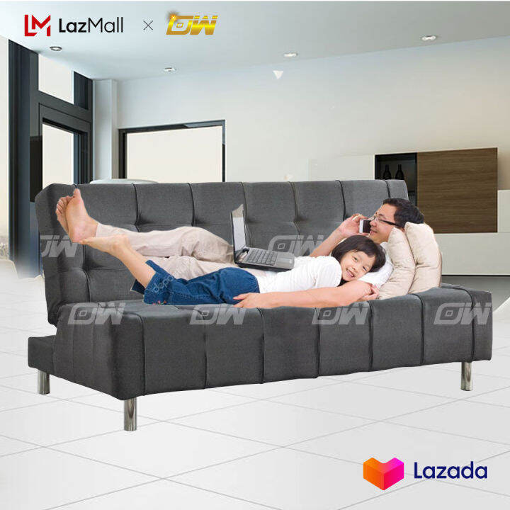 Grey 6Feet Fabric Sofa Bed / Living Hall Sofa / Lounge Sofa Bed