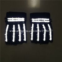 ﹉ Super Bright LED One Pair Gloves Luminous Stage Props Gloves Light Up Led Party Gloves Supplies