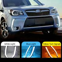 2Pcs For Subaru Forester 2013 2014 2015 2016 2017 2018 LED DRL Daytime Running Light Daylight Turn Signal Lamp With Nignt Blue