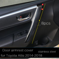 8Pcs ประตู Handle ภายใน Armrest โลหะสำหรับ Toyota Corolla Altis 2014 2015 2016 2017 2018 G11 E170 Armrest การปรับเปลี่ยนรถอุปกรณ์เสริม