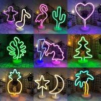 【 YUYANG Lighting 】 Neon Christmas Decorations - Light Led Night Lamp Battery Powered Bedroom Table Aliexpress