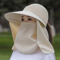 【CC】 Hat Woman Womens UV Protection Cap Outdoor Cycling Face Shawl Hats Windproof Removable Picking