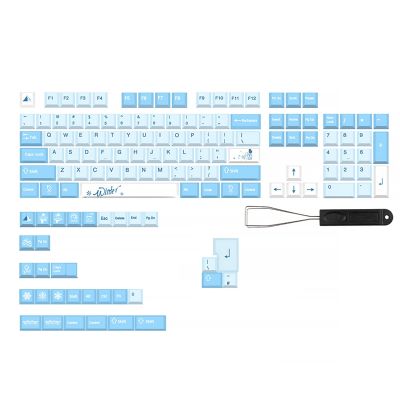 136 Key Caps Cherry PBT Keycaps Cute Snowy Custom Keycap for Mechanical Gaming Keyboard Set