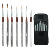 卍﹊◊ Eval 7/5pcs Travel Art Paint Brush Set Nylon Hair Painting Brush Portable Acrylic Brush for Oil Watercolor Gouache Painting Tool