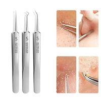 3/1Pcs/lot Acne Needle Tweezers Blackhead Blemish Pimples Removal Pointed Bend Gib Head Face Care Tools Comedone Acne Extractor Face Skin Care Tools