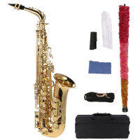 Eb Alto แซกโซโฟนทองเหลืองเคลือบทอง E แบน Sax 802ประเภทที่สำคัญเครื่องมือ Woodwind ด้วยการทำความสะอาดแปรงผ้าถุงมือสายรัดเบาะกรณี