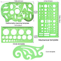 Imzay 11Pcs Templates Measuring Rulers Geometric Drawings Plastic Measuring Templates for Office and School Drawings Drafting