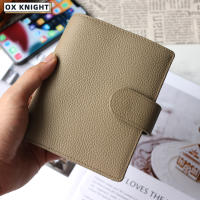 OX KNIGHT ของแท้นักเดินทางโน้ตบุ๊ค Top Layer Cowhide Pebbled Grain Business Notebook Diary Agenda Organizer Planner