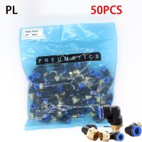 PL Elbow 50pcs Lot 4-M5 6-M5 Air Connector Pneumatic Fitting Quick Fittings 1/8 1/4 3/8 1/2 Male Thread Push In PL6-02 8-02