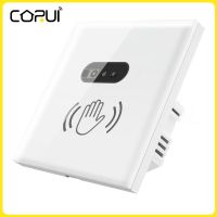 ZZOOI CoRui EU IR WIFI Tuya Smart Switch Wall Light Switch Wave Infrared Sensor Waterproof Glass On Off Lamp For Alexa  Home