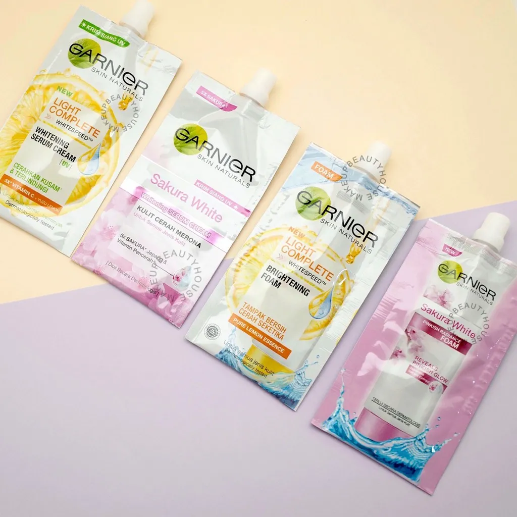 Garnier Sakura White Whitening Serum Cream Sachet Garnier Light Complete Brightening Foam Sachet Garnier Lightening Whitening Serum Cream Sachet Garnier Sakura White Pinkish Glow Foam Sachet Agen Nasa Lazada Indonesia