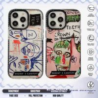 Fashion Art Graffiti Character CASETiFY Phone Case compatible for iPhone 14 13 12 11 Pro Max X XS MAX XR Case Transparent Shockproof Protective TPU Full Soft Cover