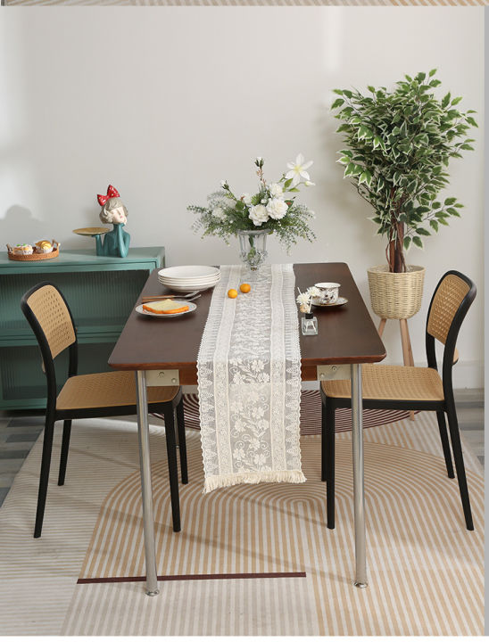 ผ้าคลุมโต๊ะผ้าปูโต๊ะทานข้าวตกแต่งโต๊ะกาแฟธงผ้าปูโต๊ะกลวงลูกไม้แบบย้อนยุค