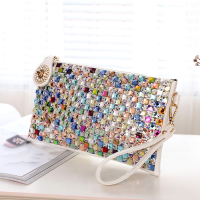 Colorful Rhinestone Clutch Bags Women Designer Luxury Diamond Evening Bag Ladies Chic Shoulder Crossbody Bags Party Small Purses