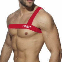 ผู้ชาย Bodysuite Elastic Harness ผู้ชายเซ็กซี่สายรัดไหล่หน้าอก กล้ามเนื้อ Halter เข็มขัด Club Party Hollow Costume