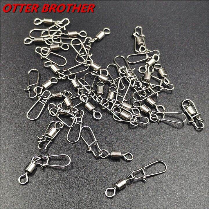 50pcs-lot-1-14-carp-fishing-accessories-connector-pin-bearing-rolling-swivel-stainless-steel-snap-fishhook-lure-swivels-tackle