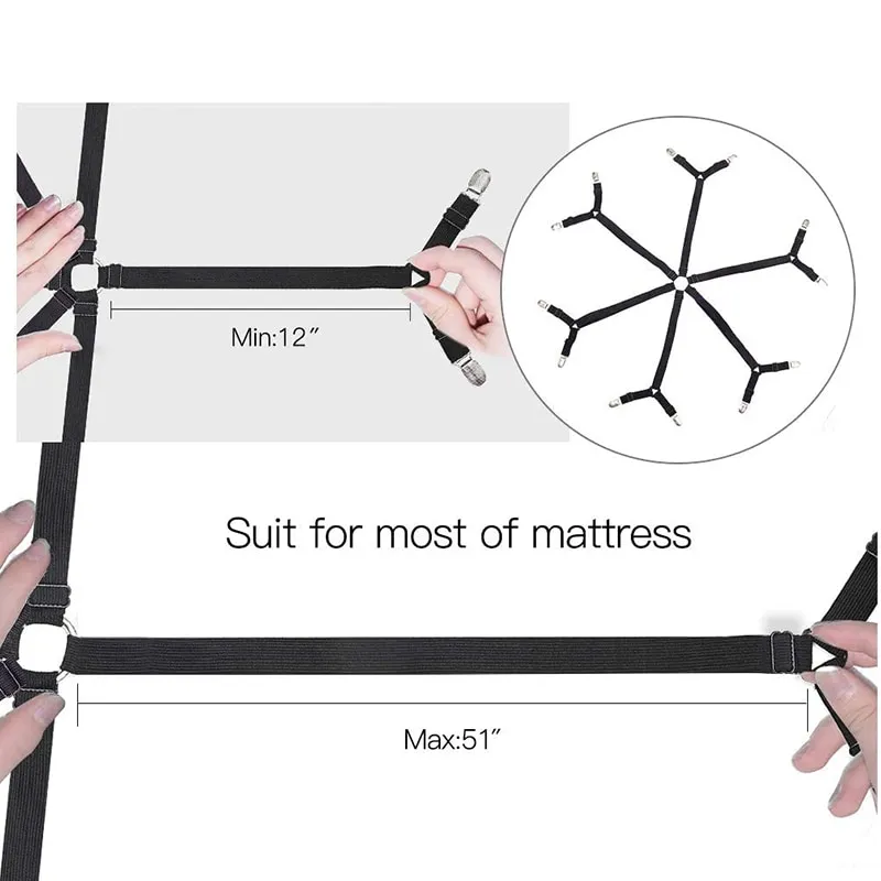 8/4/1 Pcs Clips For Bed Mattress Triangle Sheet Clips Target Grippers  Straps Suspender Elastic Fastener Holder