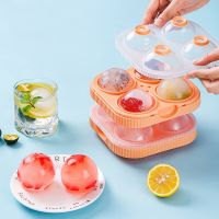 hot【cw】 4 Big Maker Molds Whiskey Spherical Moulds Food Grade Silicone Tray Homemade Artifac Gadgets